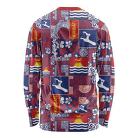 Kiribati Tekeraoi n te Kiritimati Long Sleeve Shirt Pacific Patchwork Xmas Vibes - Polynesian Pride