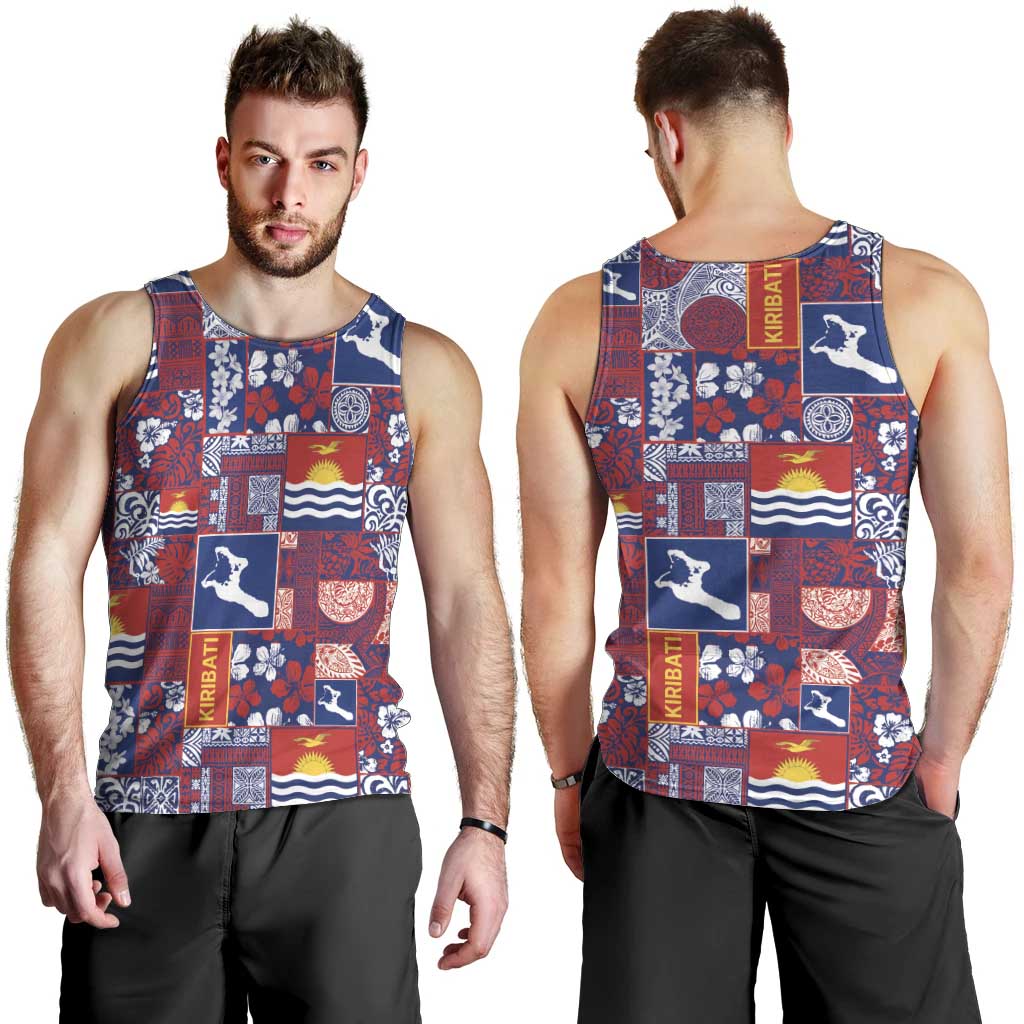 Kiribati Tekeraoi n te Kiritimati Men Tank Top Pacific Patchwork Xmas Vibes - Polynesian Pride