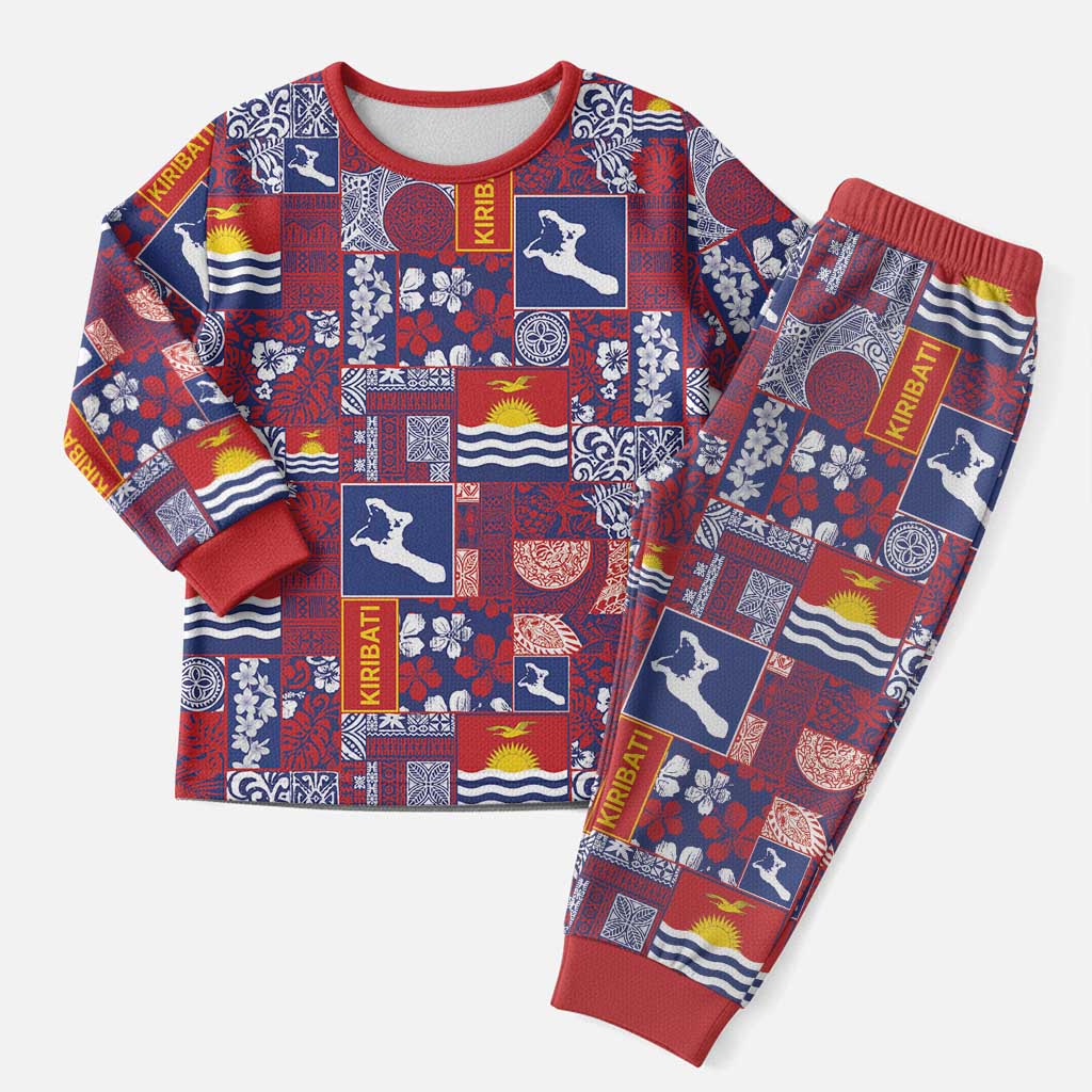 Kiribati Tekeraoi n te Kiritimati Christmas Pajama Set Pacific Patchwork Xmas Vibes - Polynesian Pride