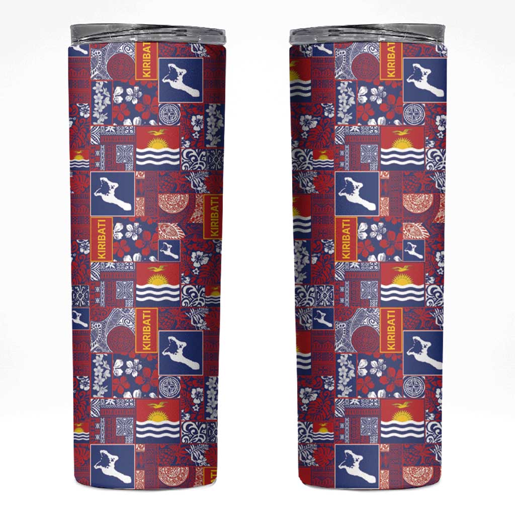 Kiribati Tekeraoi n te Kiritimati Skinny Tumbler Pacific Patchwork Xmas Vibes - Polynesian Pride