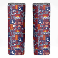 Kiribati Tekeraoi n te Kiritimati Skinny Tumbler Pacific Patchwork Xmas Vibes - Polynesian Pride