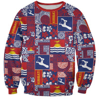 Kiribati Tekeraoi n te Kiritimati Sweatshirt Pacific Patchwork Xmas Vibes - Polynesian Pride