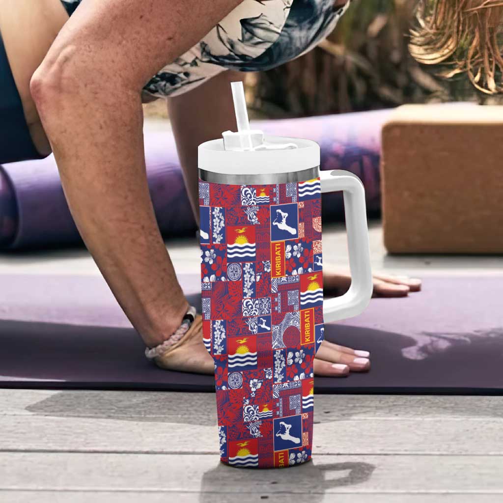 Kiribati Tekeraoi n te Kiritimati Tumbler With Handle Pacific Patchwork Xmas Vibes - Polynesian Pride
