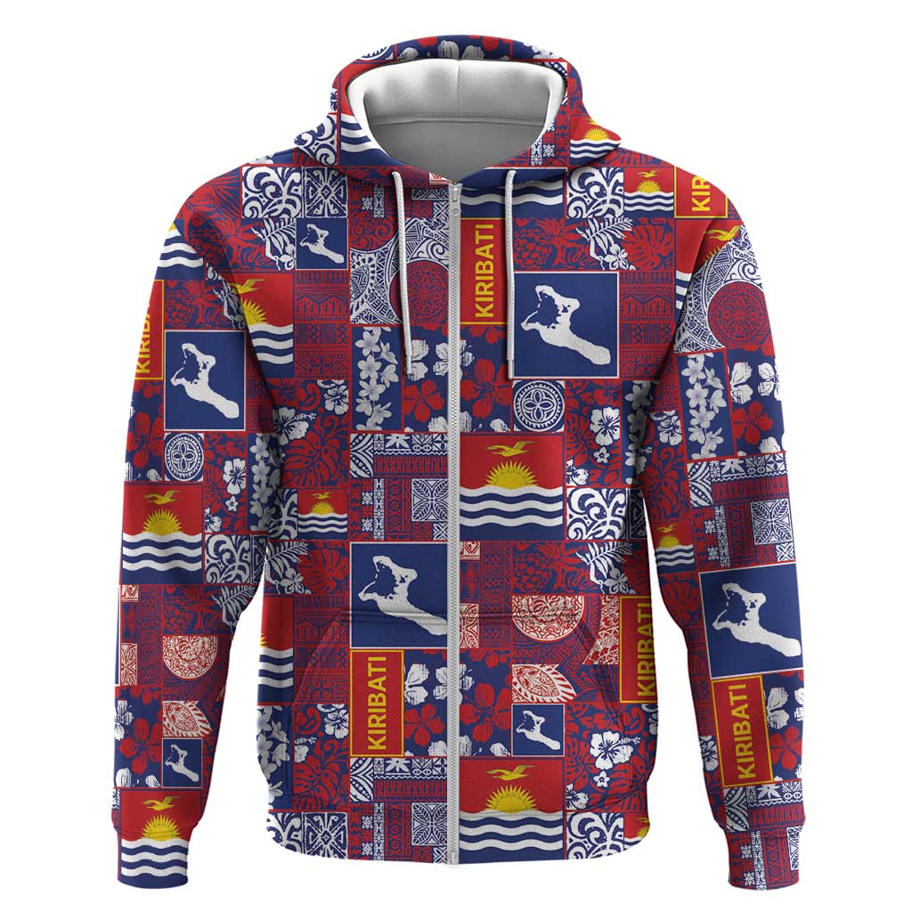 Kiribati Tekeraoi n te Kiritimati Zip Hoodie Pacific Patchwork Xmas Vibes - Polynesian Pride