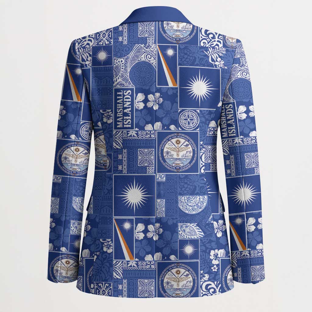 Marshall Islands Merry Christmas Blazer Pacific Patchwork Xmas Vibes - Polynesian Pride