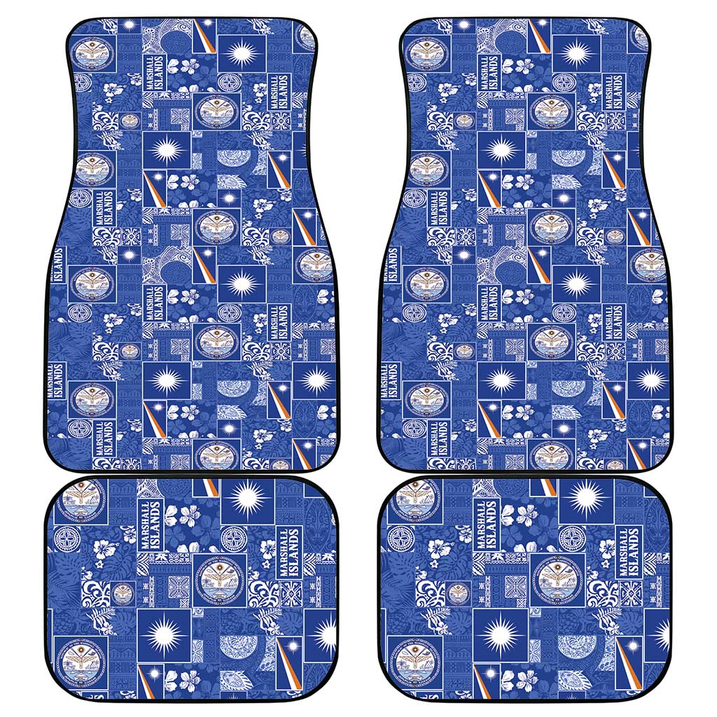 Marshall Islands Merry Christmas Car Mats Pacific Patchwork Xmas Vibes - Polynesian Pride