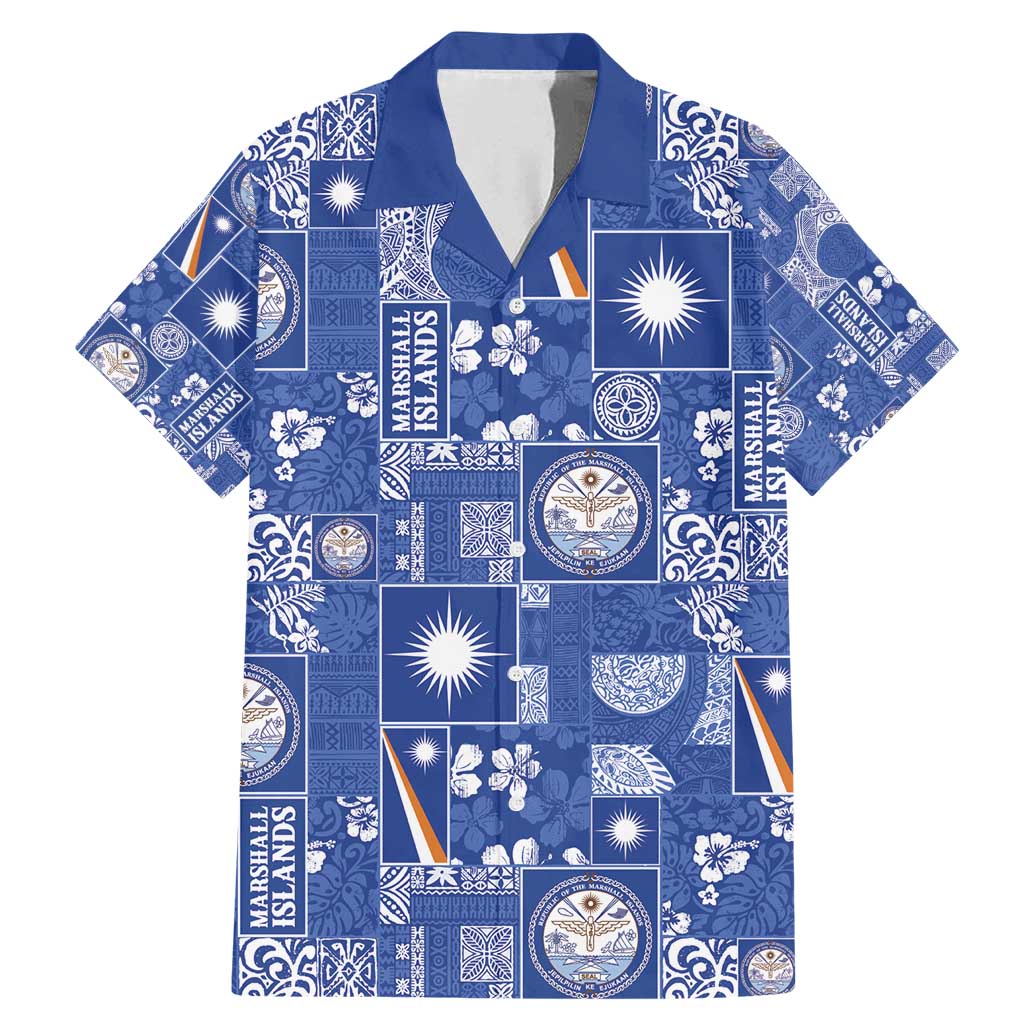 Marshall Islands Merry Christmas Family Matching Mermaid Dress and Hawaiian Shirt Pacific Patchwork Xmas Vibes - Polynesian Pride