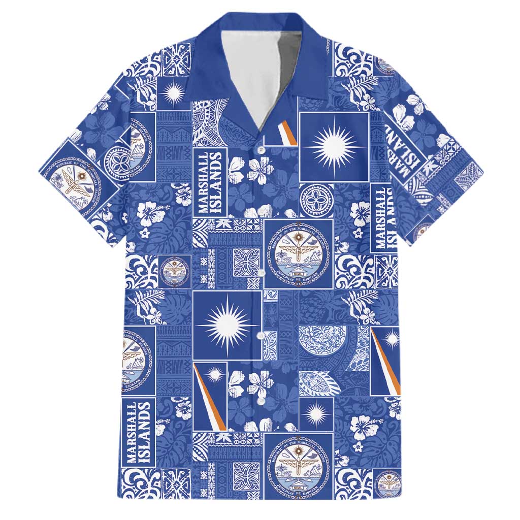 Marshall Islands Merry Christmas Family Matching Puletasi and Hawaiian Shirt Pacific Patchwork Xmas Vibes - Polynesian Pride