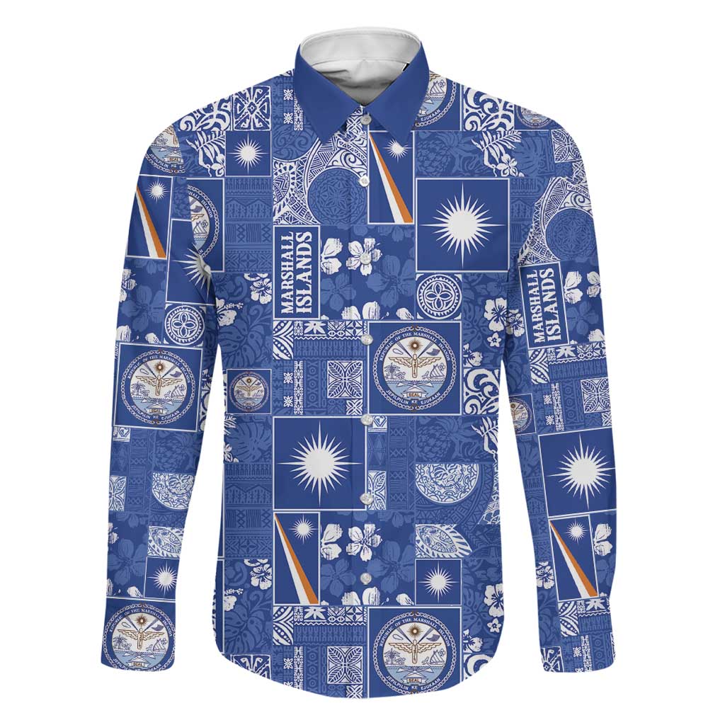 Marshall Islands Merry Christmas Family Matching Puletasi and Hawaiian Shirt Pacific Patchwork Xmas Vibes - Polynesian Pride