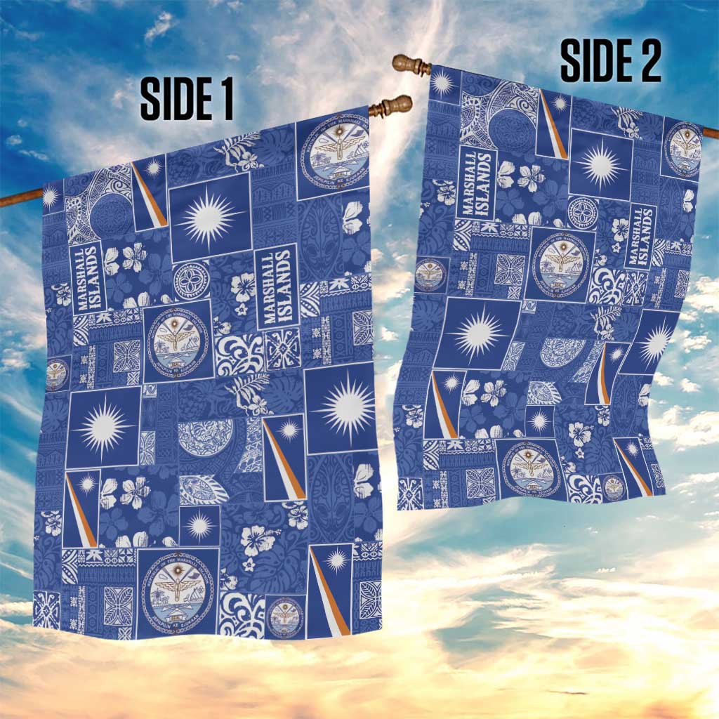 Marshall Islands Merry Christmas Garden Flag Pacific Patchwork Xmas Vibes - Polynesian Pride