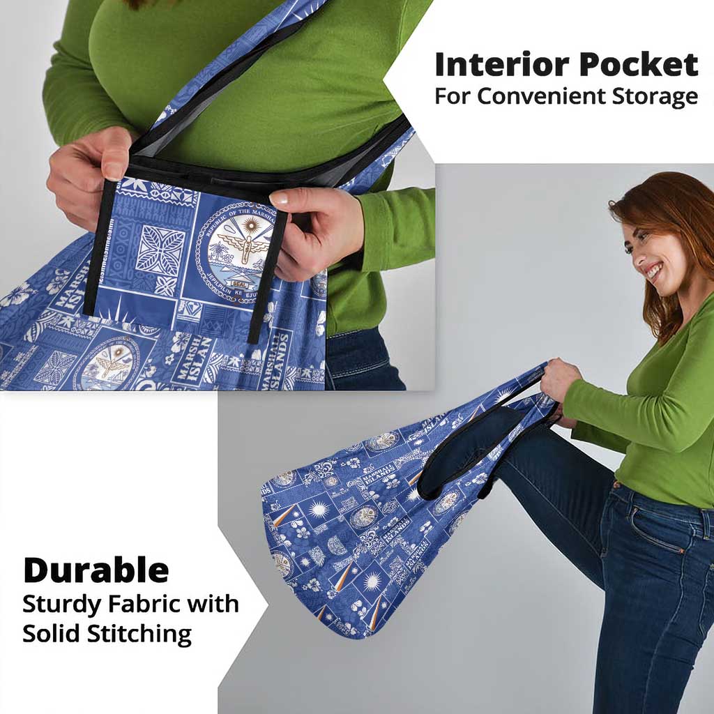 Marshall Islands Merry Christmas Grocery Bag Pacific Patchwork Xmas Vibes - Polynesian Pride