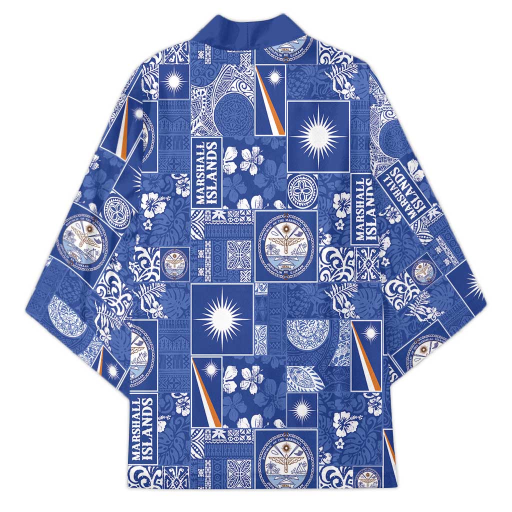 Marshall Islands Merry Christmas Kimono Pacific Patchwork Xmas Vibes - Polynesian Pride