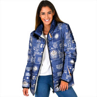 Marshall Islands Merry Christmas Padded Jacket Pacific Patchwork Xmas Vibes - Polynesian Pride