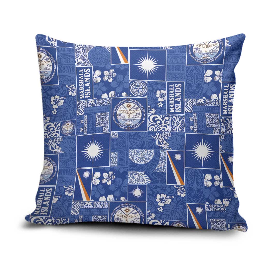Marshall Islands Merry Christmas Pillow Cover Pacific Patchwork Xmas Vibes - Polynesian Pride