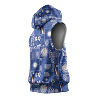 Marshall Islands Merry Christmas Sleeveless Hoodie Pacific Patchwork Xmas Vibes - Polynesian Pride