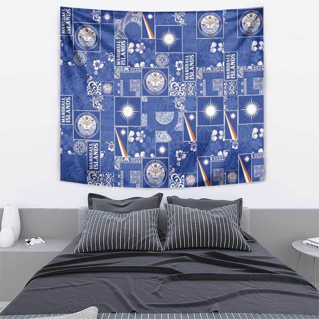 Marshall Islands Merry Christmas Tapestry Pacific Patchwork Xmas Vibes - Polynesian Pride