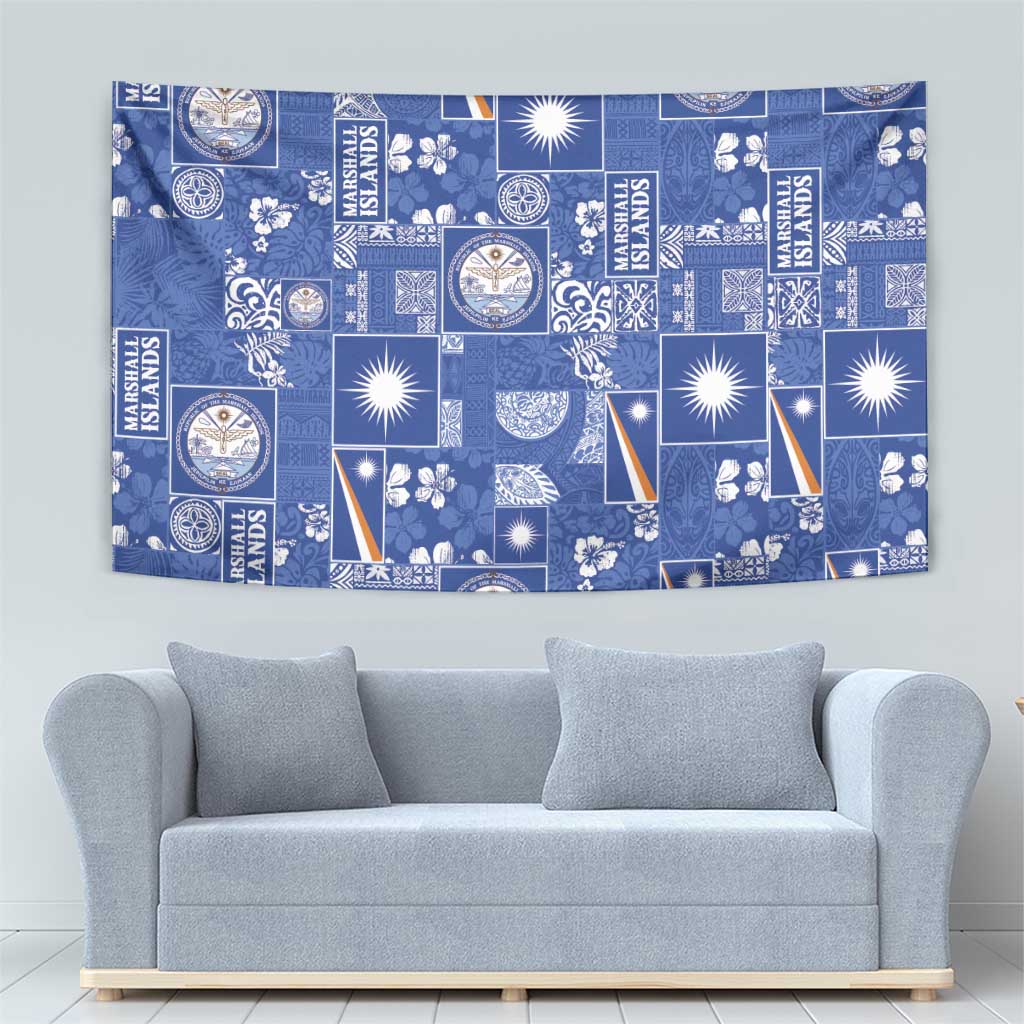 Marshall Islands Merry Christmas Tapestry Pacific Patchwork Xmas Vibes - Polynesian Pride