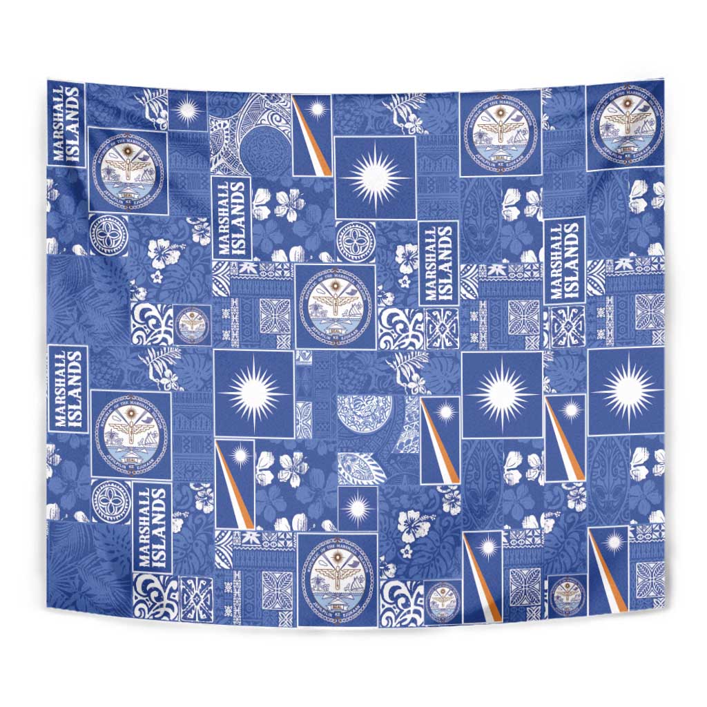 Marshall Islands Merry Christmas Tapestry Pacific Patchwork Xmas Vibes - Polynesian Pride