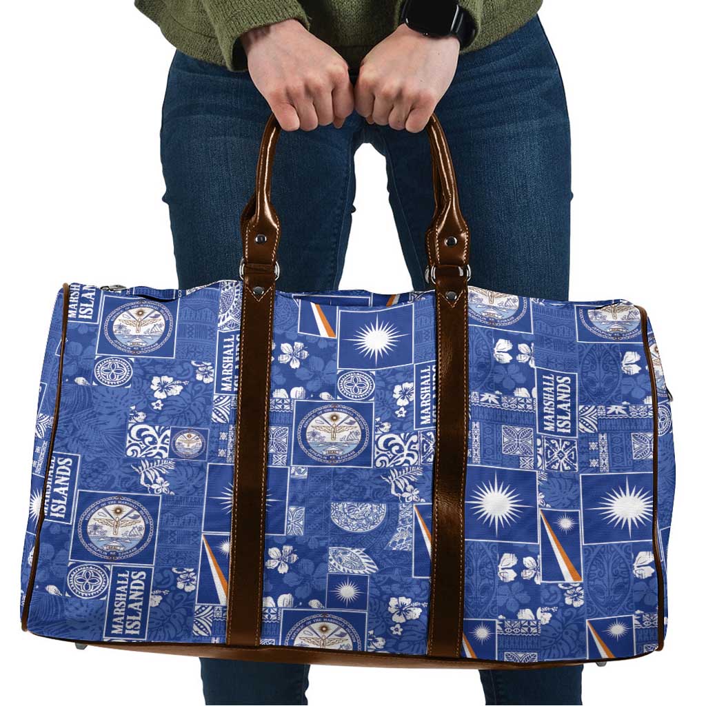 Marshall Islands Merry Christmas Travel Bag Pacific Patchwork Xmas Vibes - Polynesian Pride