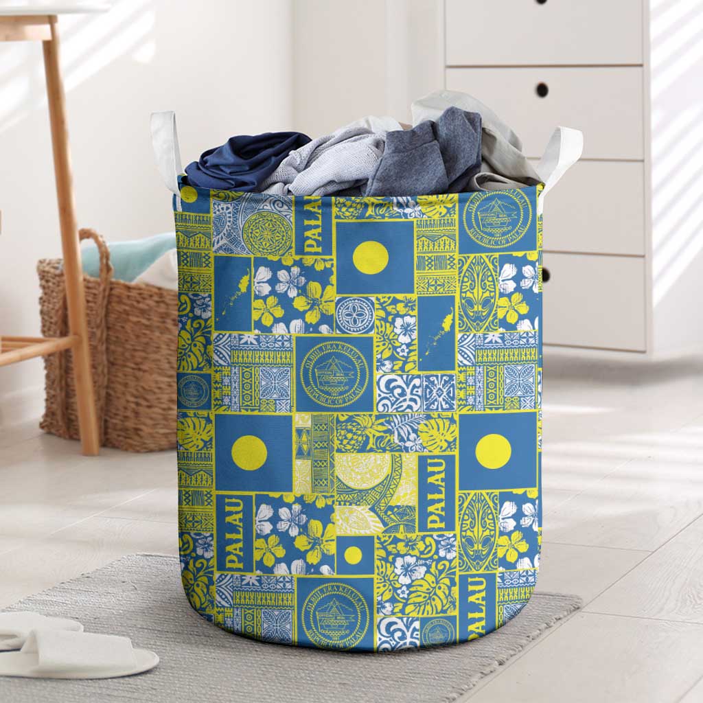 Palau Ungil Kurismas Laundry Basket Pacific Patchwork Xmas Vibes LT9 Green - Polynesian Pride