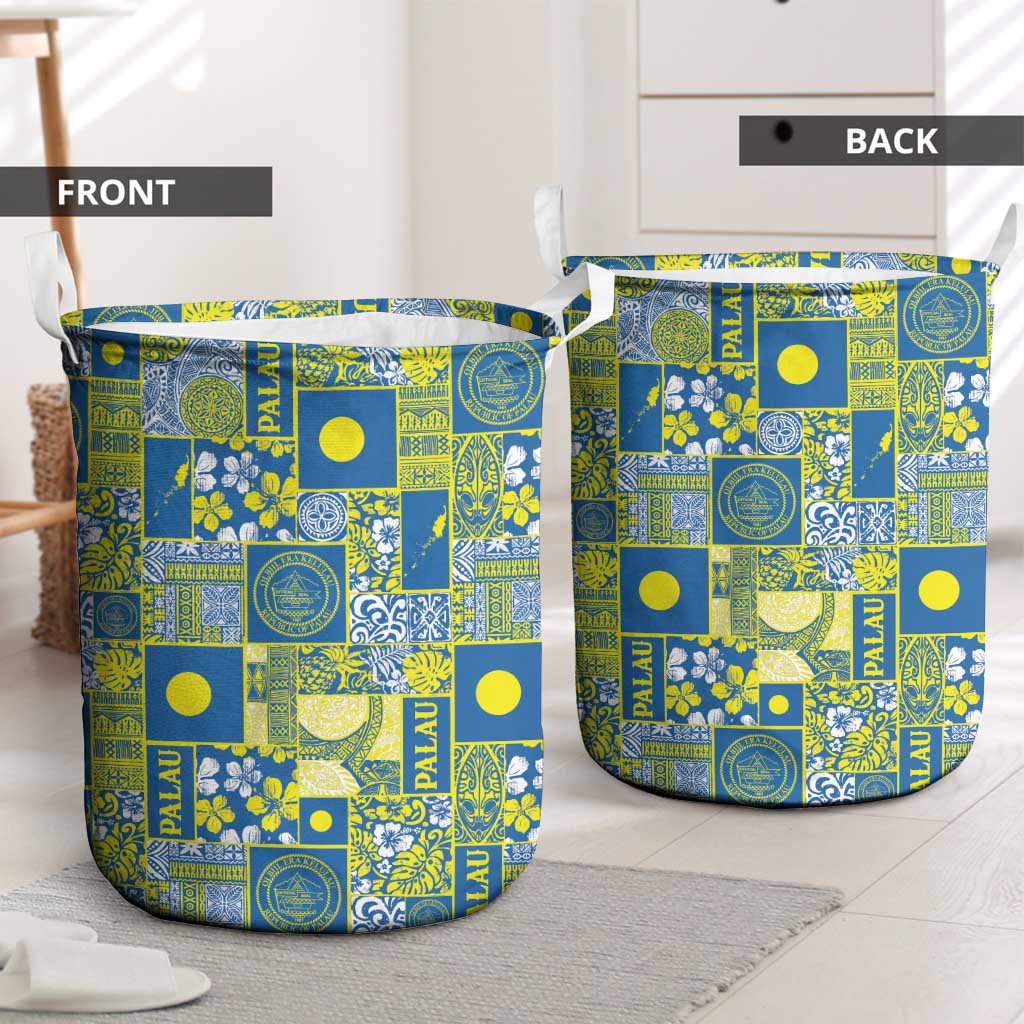 Palau Ungil Kurismas Laundry Basket Pacific Patchwork Xmas Vibes LT9 - Polynesian Pride