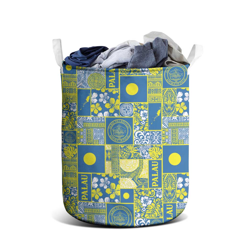Palau Ungil Kurismas Laundry Basket Pacific Patchwork Xmas Vibes LT9 - Polynesian Pride