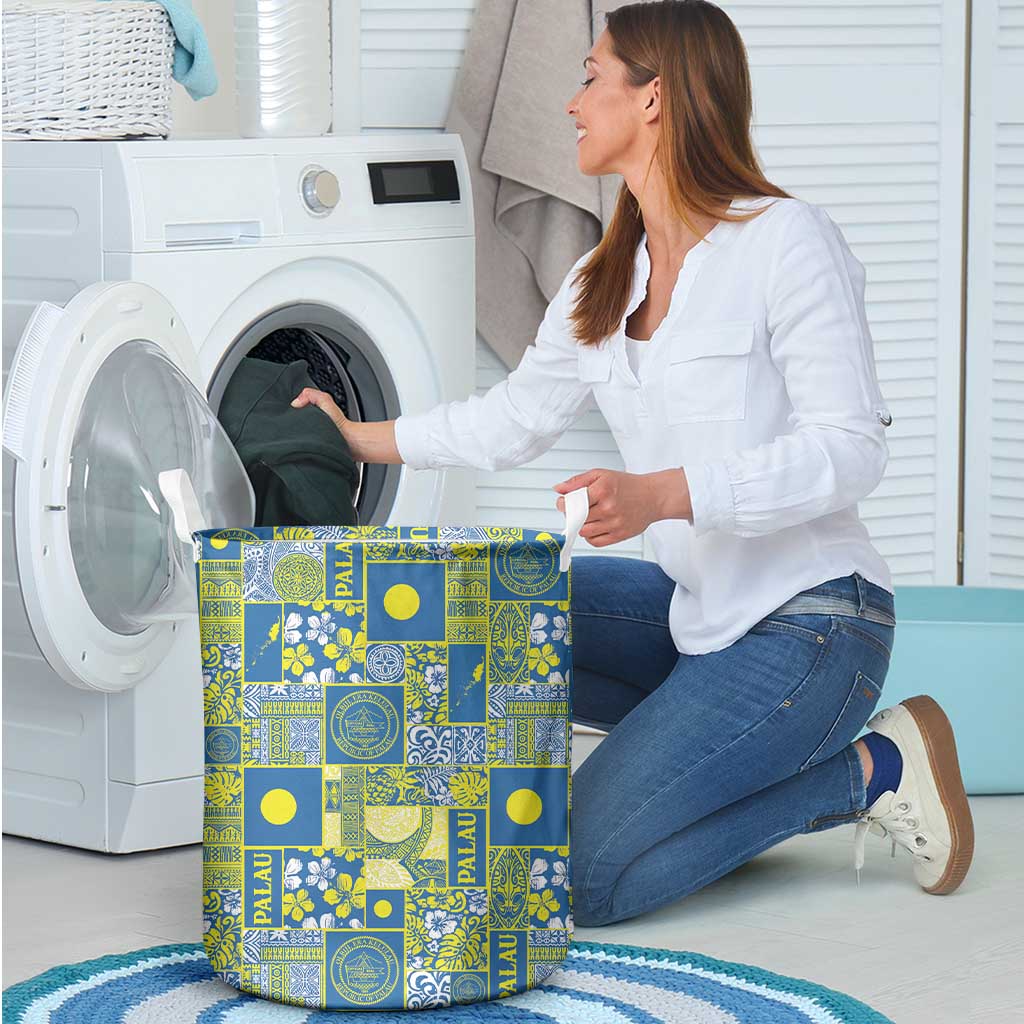 Palau Ungil Kurismas Laundry Basket Pacific Patchwork Xmas Vibes LT9 - Polynesian Pride