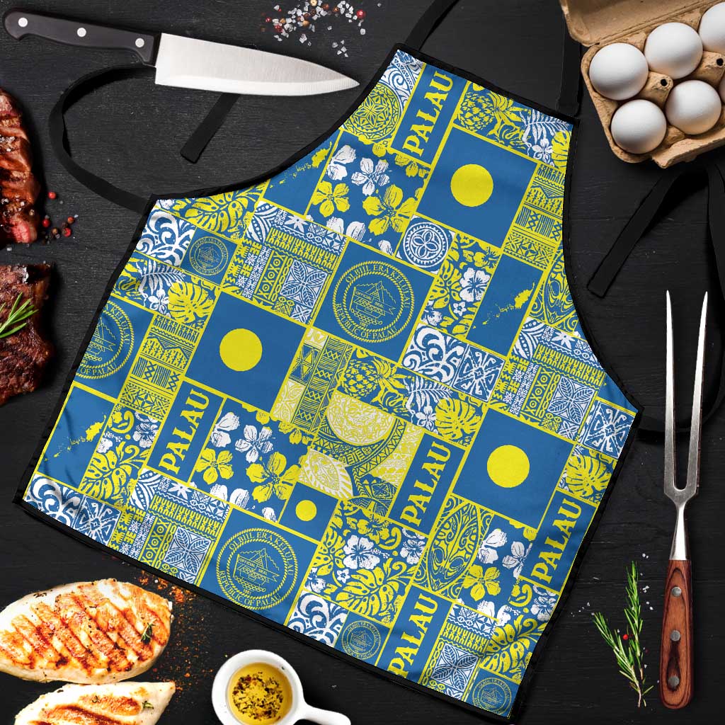 Palau Ungil Kurismas Apron Pacific Patchwork Xmas Vibes LT9 Green - Polynesian Pride