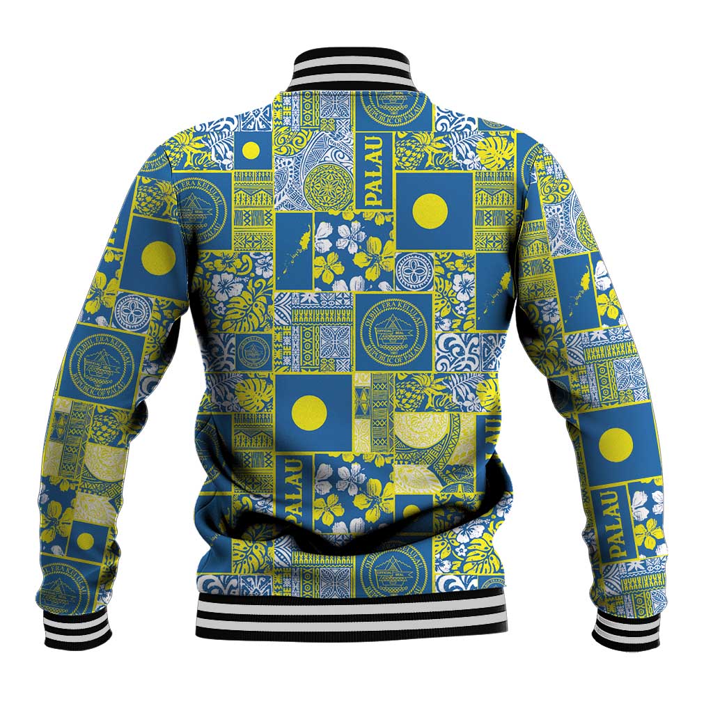 Palau Ungil Kurismas Baseball Jacket Pacific Patchwork Xmas Vibes - Polynesian Pride