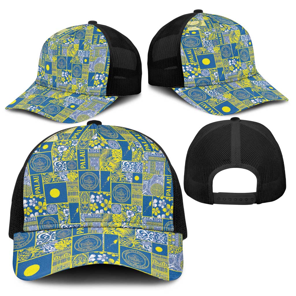 Palau Ungil Kurismas Baseball Net Cap Pacific Patchwork Xmas Vibes - Polynesian Pride