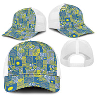 Palau Ungil Kurismas Baseball Net Cap Pacific Patchwork Xmas Vibes - Polynesian Pride