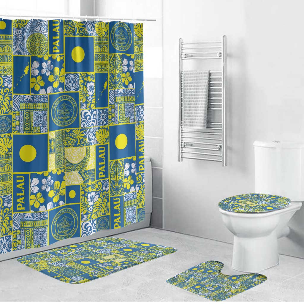 Palau Ungil Kurismas Bathroom Set Pacific Patchwork Xmas Vibes LT9 Bathroom Set (4 pcs) Green - Polynesian Pride