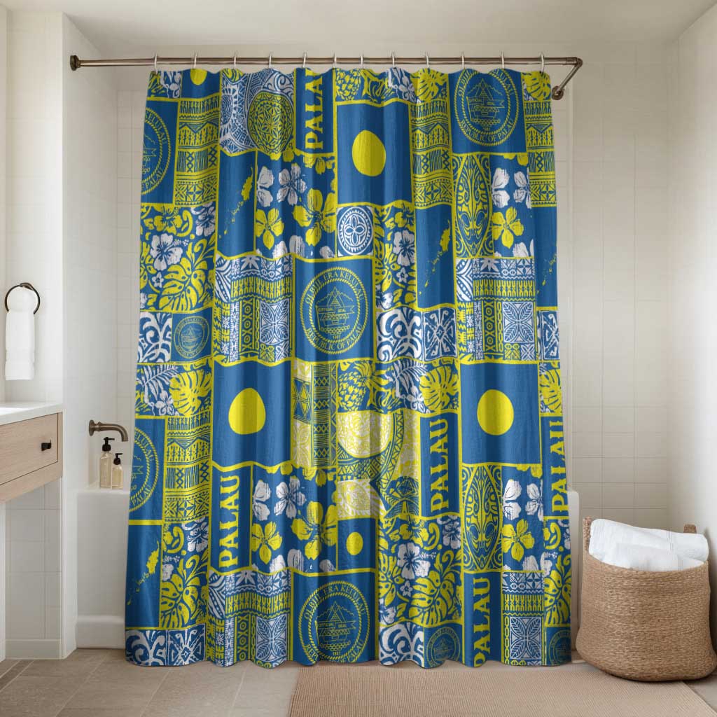 Palau Ungil Kurismas Bathroom Set Pacific Patchwork Xmas Vibes LT9 Shower Curtain Only Green - Polynesian Pride