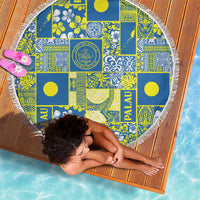 Palau Ungil Kurismas Beach Blanket Pacific Patchwork Xmas Vibes - Polynesian Pride