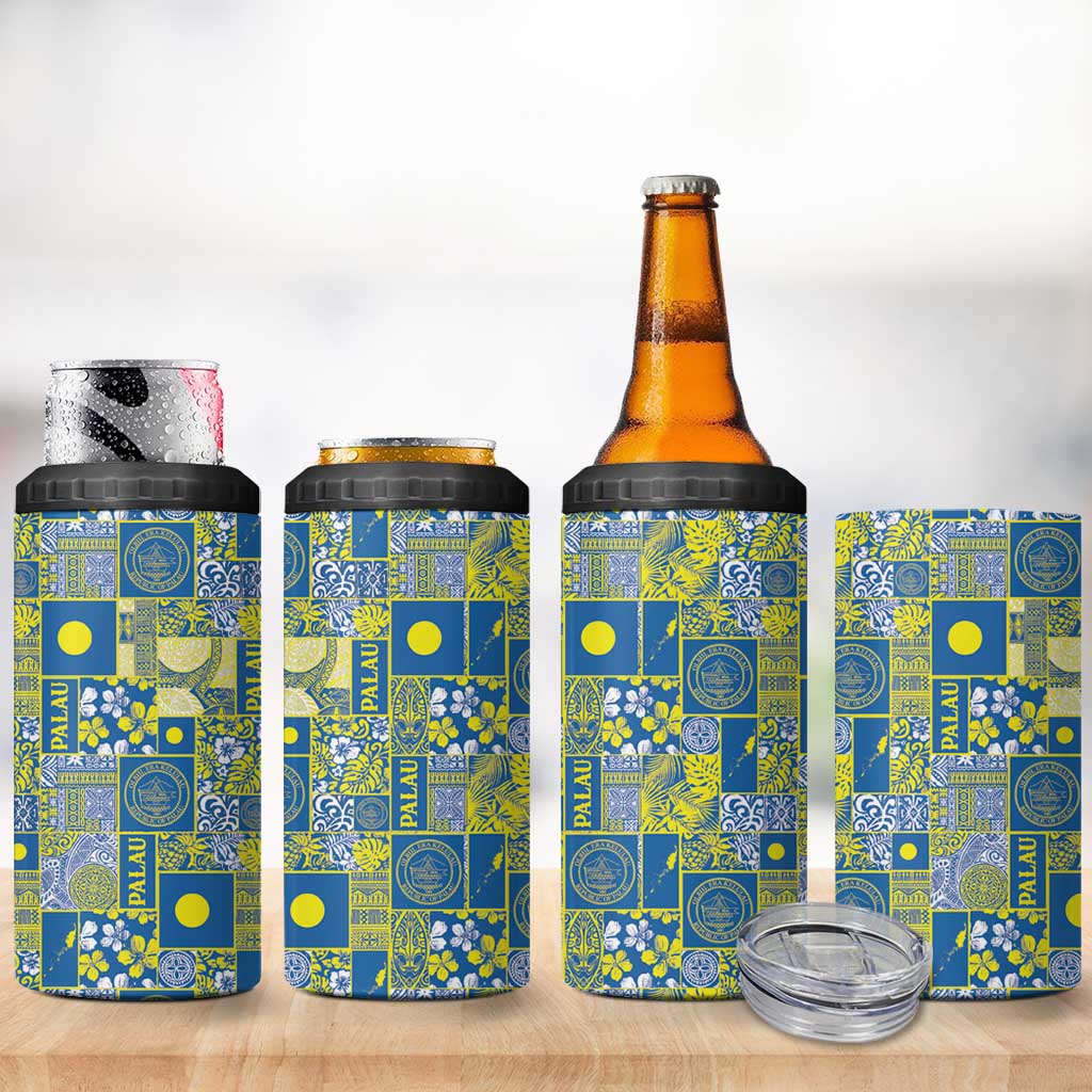 Palau Ungil Kurismas 4 in 1 Can Cooler Tumbler Pacific Patchwork Xmas Vibes LT9 - Polynesian Pride