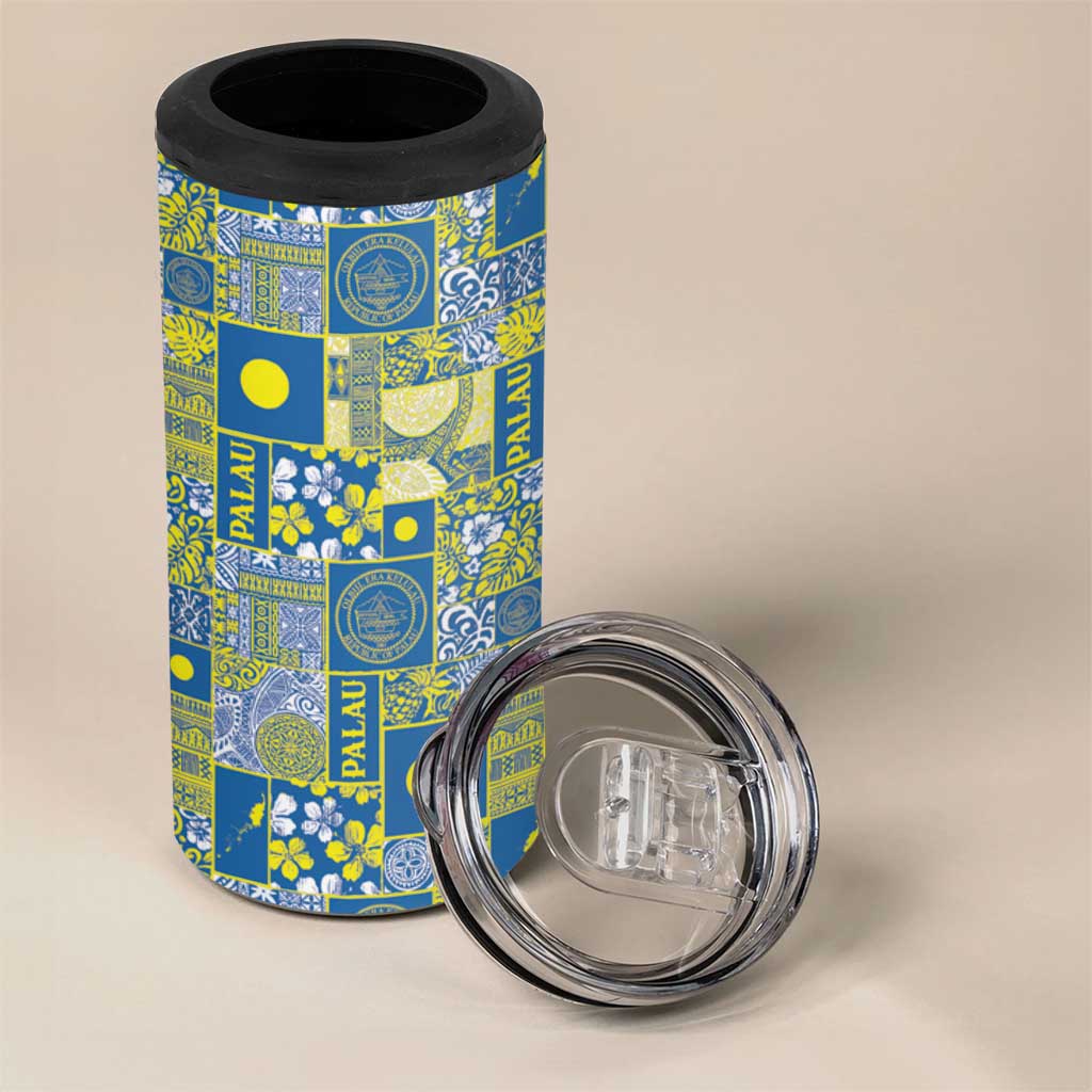 Palau Ungil Kurismas 4 in 1 Can Cooler Tumbler Pacific Patchwork Xmas Vibes LT9 - Polynesian Pride