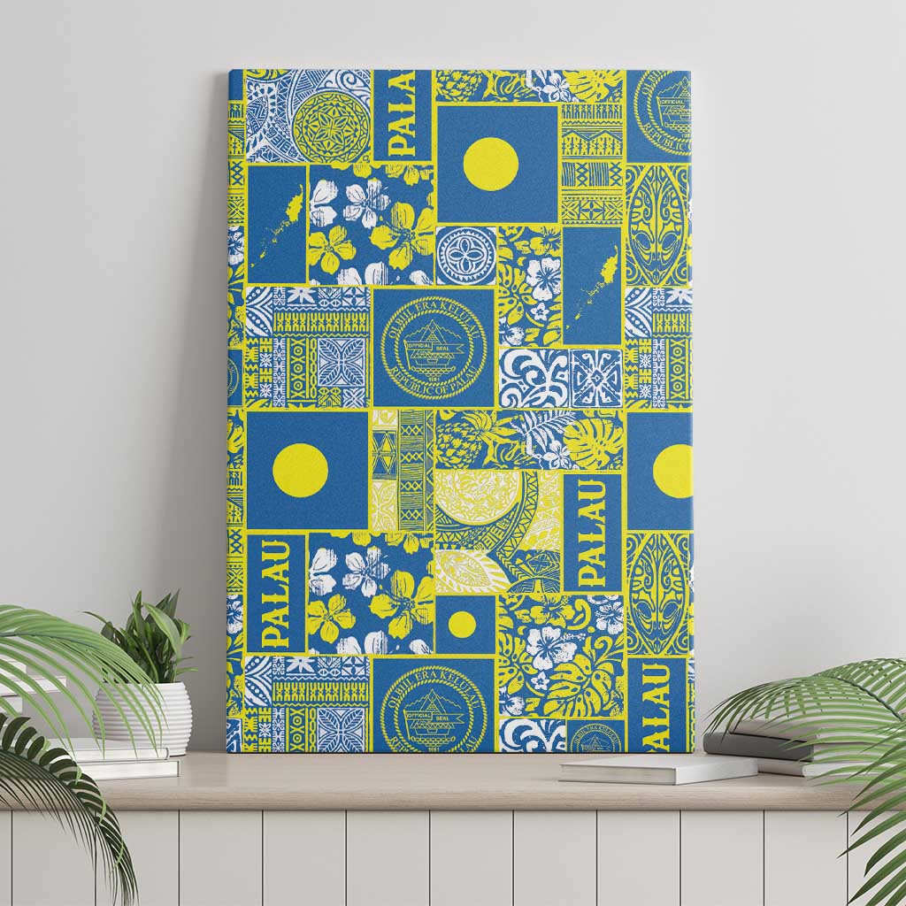 Palau Ungil Kurismas Canvas Wall Art Pacific Patchwork Xmas Vibes LT9 - Polynesian Pride