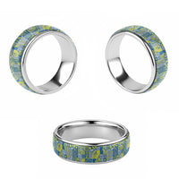 Palau Ungil Kurismas Classic Ring Pacific Patchwork Xmas Vibes - Polynesian Pride