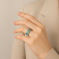 Palau Ungil Kurismas Classic Ring Pacific Patchwork Xmas Vibes - Polynesian Pride