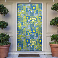 Palau Ungil Kurismas Door Cover Pacific Patchwork Xmas Vibes LT9 Green - Polynesian Pride