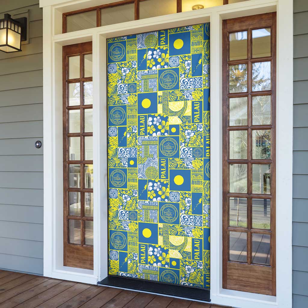 Palau Ungil Kurismas Door Cover Pacific Patchwork Xmas Vibes LT9 - Polynesian Pride