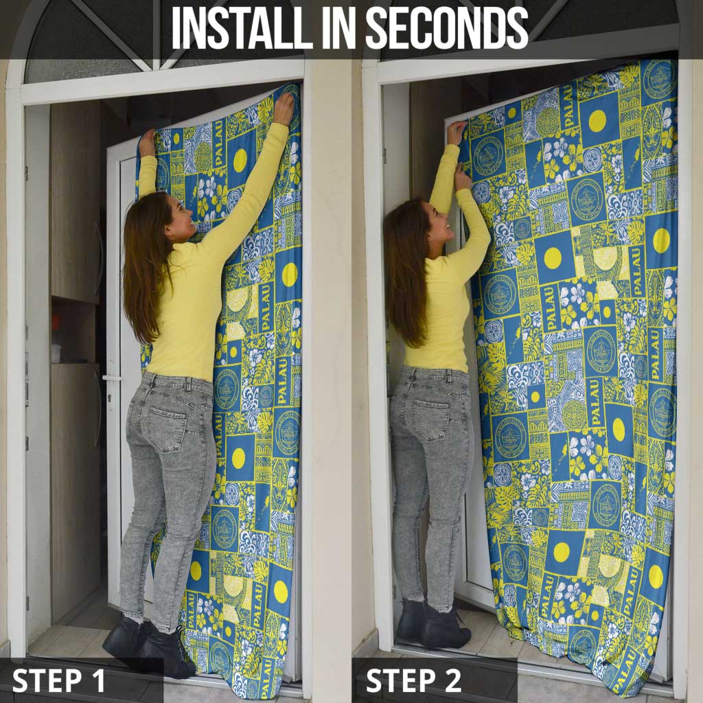 Palau Ungil Kurismas Door Cover Pacific Patchwork Xmas Vibes LT9 - Polynesian Pride