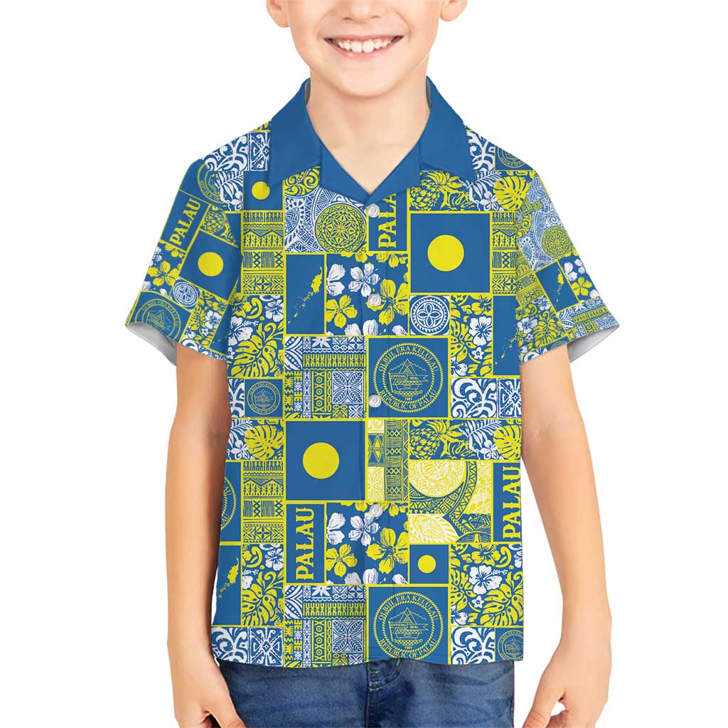 Palau Ungil Kurismas Family Matching Off Shoulder Maxi Dress and Hawaiian Shirt Pacific Patchwork Xmas Vibes - Polynesian Pride