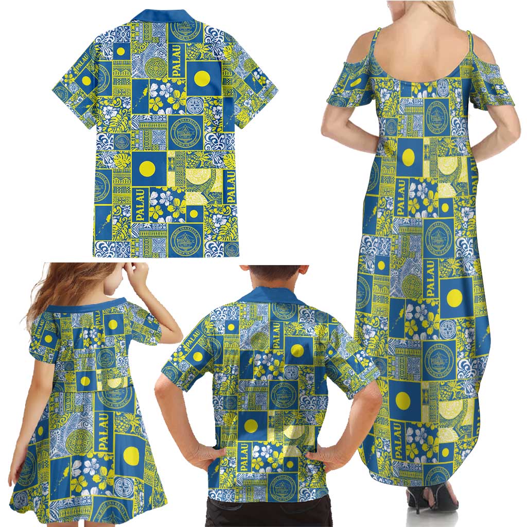 Palau Ungil Kurismas Family Matching Summer Maxi Dress and Hawaiian Shirt Pacific Patchwork Xmas Vibes - Polynesian Pride