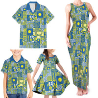 Palau Ungil Kurismas Family Matching Tank Maxi Dress and Hawaiian Shirt Pacific Patchwork Xmas Vibes - Polynesian Pride