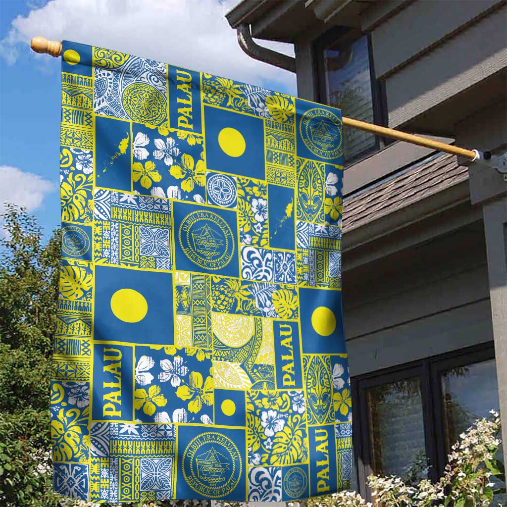 Palau Ungil Kurismas Garden Flag Pacific Patchwork Xmas Vibes - Polynesian Pride