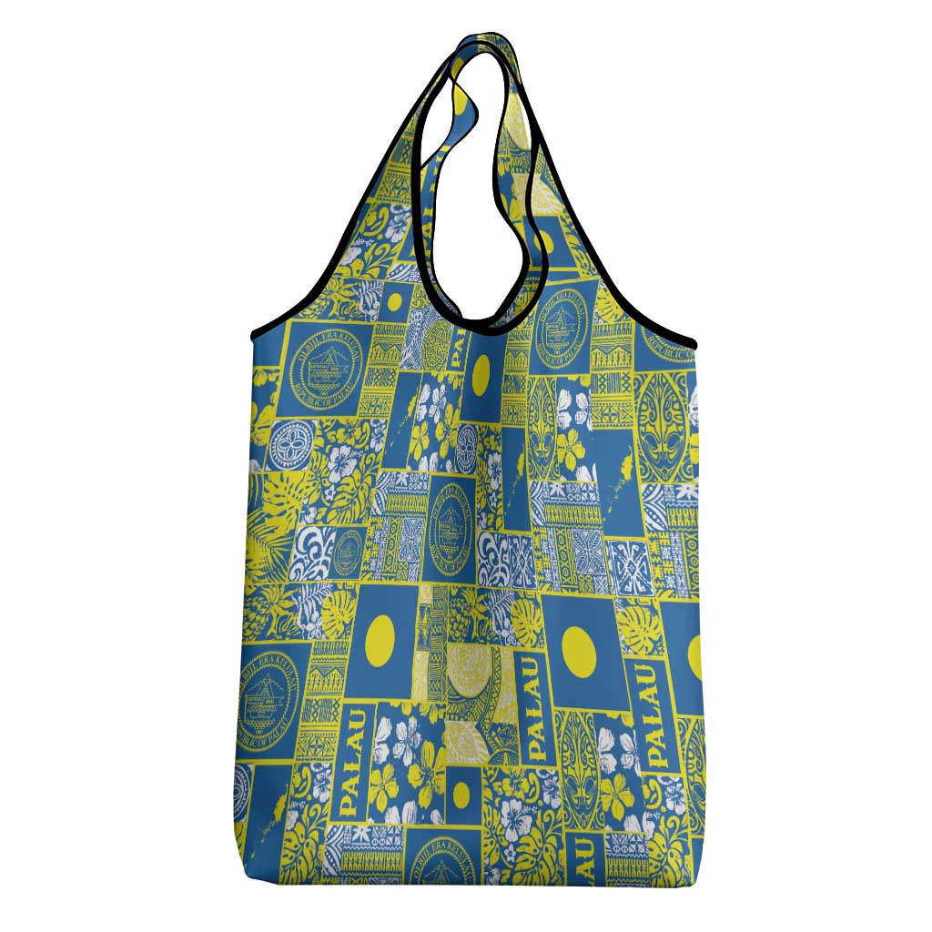Palau Ungil Kurismas Grocery Bag Pacific Patchwork Xmas Vibes LT9 - Polynesian Pride