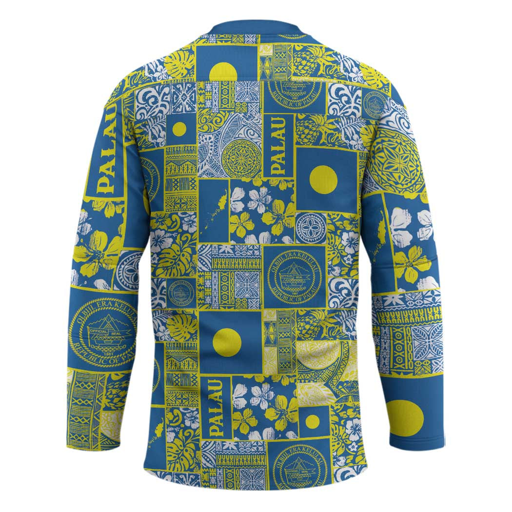 Palau Ungil Kurismas Hockey Jersey Pacific Patchwork Xmas Vibes - Polynesian Pride