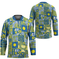 Palau Ungil Kurismas Hockey Jersey Pacific Patchwork Xmas Vibes - Polynesian Pride