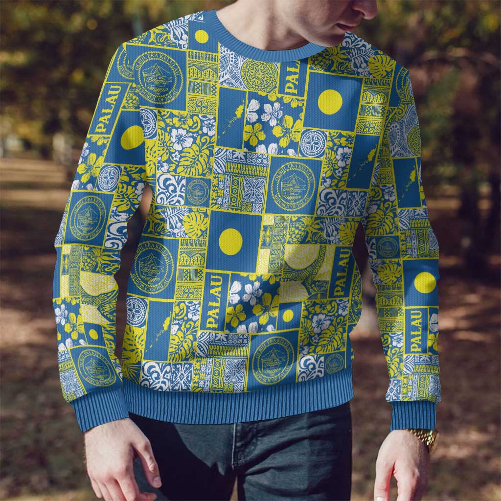 Palau Ungil Kurismas Ugly Christmas Sweater Pacific Patchwork Xmas Vibes - Polynesian Pride